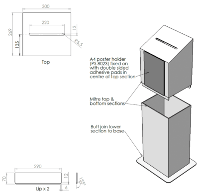 PS9479 Ballot Box Detailed Drawing