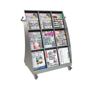 Bartuf B001262 - 9 Face Slimline Outside Newspaper Display Stand