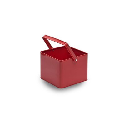 MT001 Red square metal bucket with handle