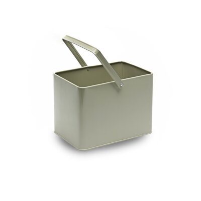 MT007 - French grey rectangle metal bucket with handle