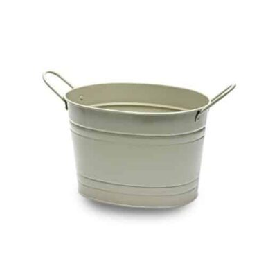 MT012 Small french grey oval metal tub