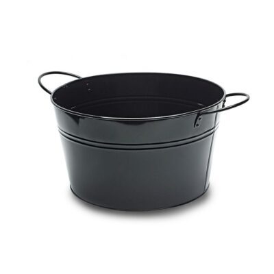 MT021 Large round black metal tub