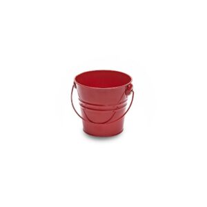 MT025 Small red metal bucket