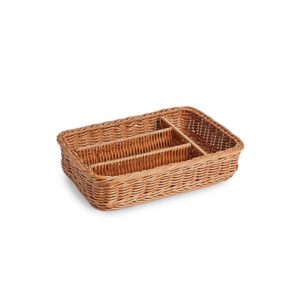 PL033 Brown plastic cutlery tray