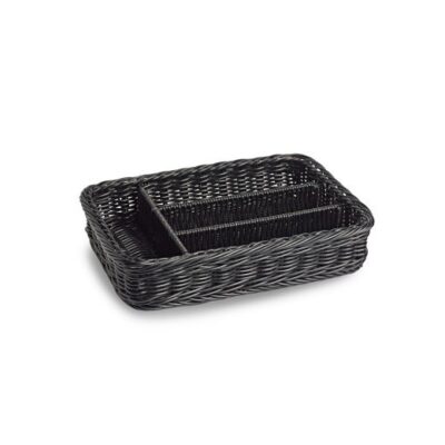 PL034 Black plastic cutlery tray