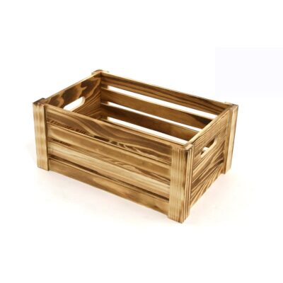 ST090 Small burnt finish wooden crate