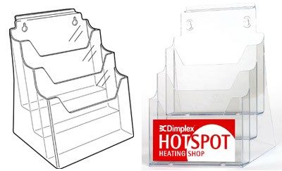 LD4102 - A4 Multi-Tier Leaflet Dispenser 3 in 1: 227mm (W) x 220mm (H) x 38mm (D)