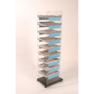 MD570 - Newspaper Display Stand 10 Tier: 320mm (W) x 1570mm (H) x 380mm (D)