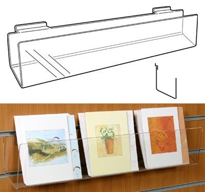 SL1002 - Slatwall Standard Card Rack: 800mm (W) x 100mm (H) x 75mm (D)