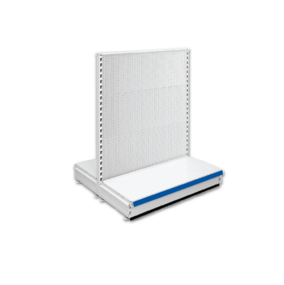 Double Sided Pegboard Gondola Retail Shop Shelving - Jura & Blue