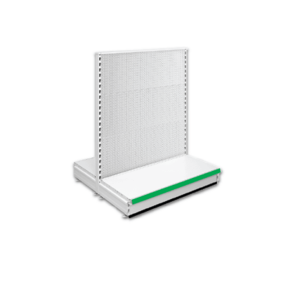 Double Sided Pegboard Gondola Retail Shop Shelving - Jura & Green