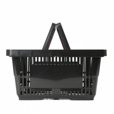 Shopping Basket 28Ltr - Recycled Plastic - Black - Double Handle