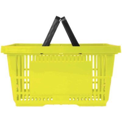 Shopping Basket 22Ltr - Plastic - Yellow - Double Handle