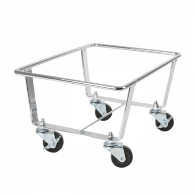 Shopping Basket Stacker with Wheels - Chrome - 22 Litre