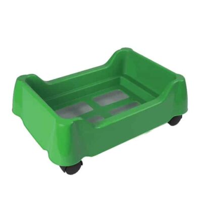 Shopping Basket Stacker with Wheels - Green Plastic