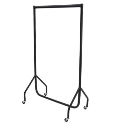 R1 Black Clothes Rail - Black Garment Rail