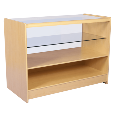 R1506 R1508 Half Glass Showcase Display Counter - Maple - Rear View