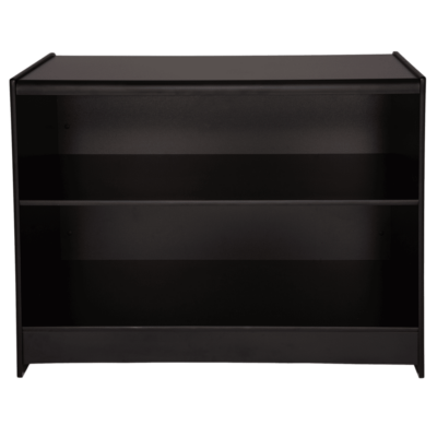 R1535 R1536 - Solid Front Shop Counter - Black - Rear View