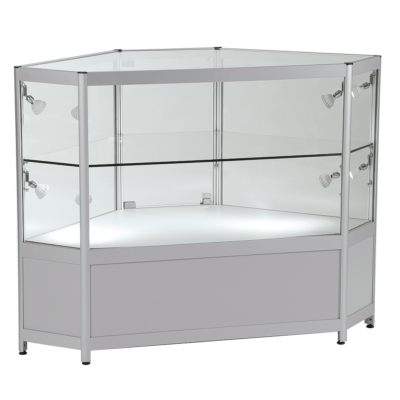 R1593 R1594 2/3 Glass Showcase Corner Counter