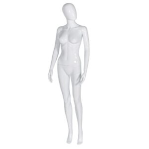 R306 Female Full Body Mannequin Egg Head - Gloss White