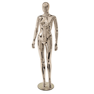 R309 Female Egghead Mannequin Chrome