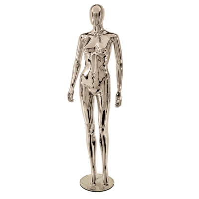 R309 Female Egghead Mannequin Chrome