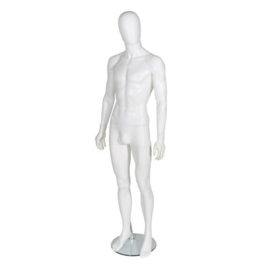 R323 Male Mannequin - Full Body - Egg Head - Matt White