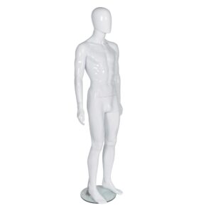 R324 Male Mannequin - Egg Head - Gloss White