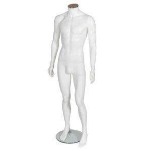 R334 Male Mannequin - Full Body No Head - Matt White