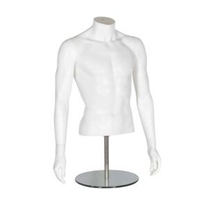 R372 Male Torso With Arms - Matt White