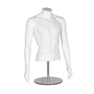 R372 Male Torso With Arms - Matt White