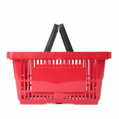 R212-PK10 - 28 Litre Plastic Shopping Baskets - Red - Pack of 10