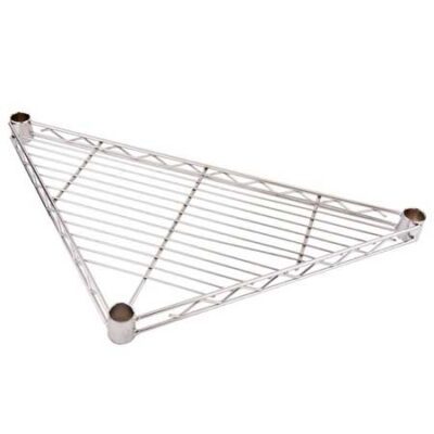 R935 - Heavy Duty Chrome Wire Corner Shelves - 455mm Triangular