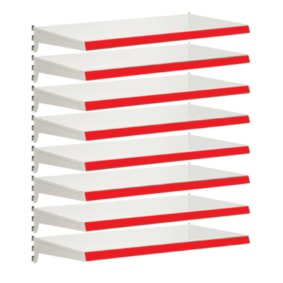 Pack of 8 complete heavy duty shelves for Evolve S50i - Jura & Red