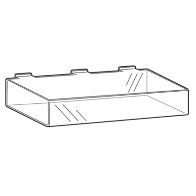 SL1510 Slatwall Acrylic Tray - Line Drawing