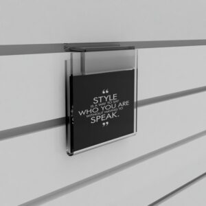 SL1763 - Slatwall Acrylic Information Holders / Display: 1/3 A4 Land