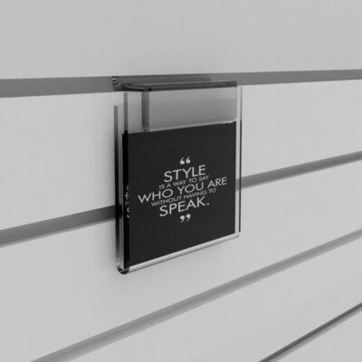 SL1763 - Slatwall Acrylic Information Holders / Display: 1/3 A4 Land