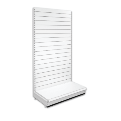 Single Sided Slatted Retail Shop Shelving - Jura & Ivory