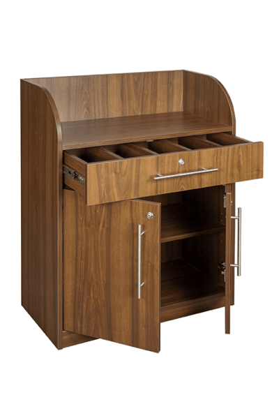 Walnut Effect Dumbwaiter - Open