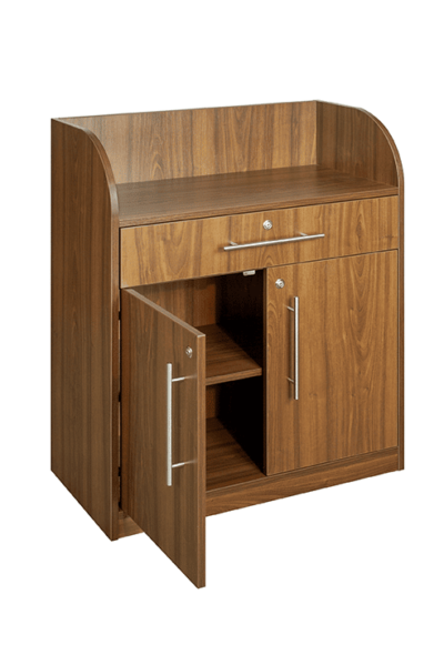 Walnut Effect Dumbwaiter - Open Door