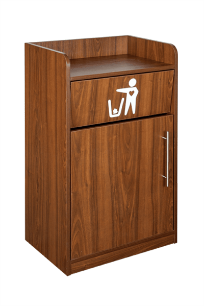 Walnut Litter Bin and Tray Stand