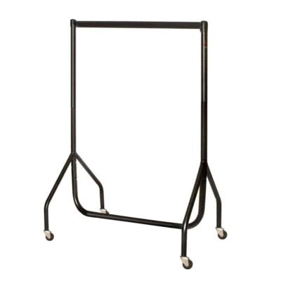 4ft Heavy Duty Junior Garment Rail - Black with Chrome Top Rail