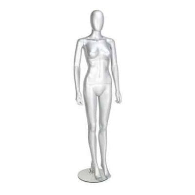 GEF351 Female Mannequin - Egg Head - Gloss Silver