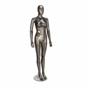 GEF352 Female Mannequin - Egg Head - Gloss Pewter