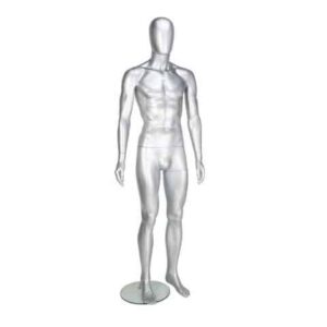 GEM351 Male Mannequin - Egg Head - Gloss Silver