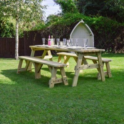 Oakham Rounded Picnic Table And Bench Set