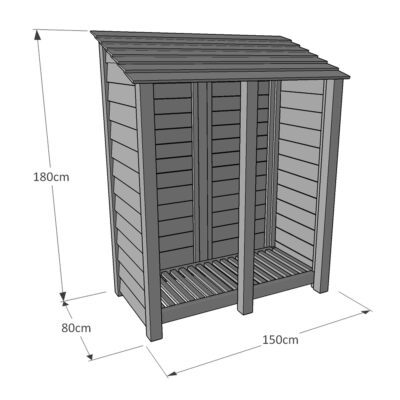 Cottesmore 6ft Log Store - Dimensions