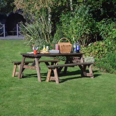 Oakham Rounded Picnic Table And Bench Set - Image 2