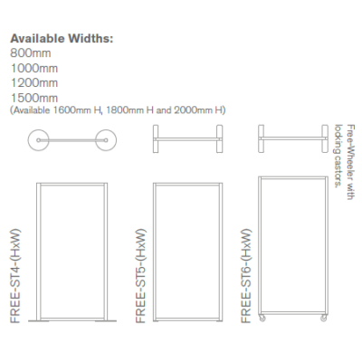 Line Drawings of the FREE range of protective screens from Safe-Vu