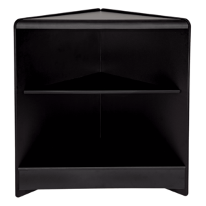 RE1537- Open Front Corner Counter Unit - Black - Front View